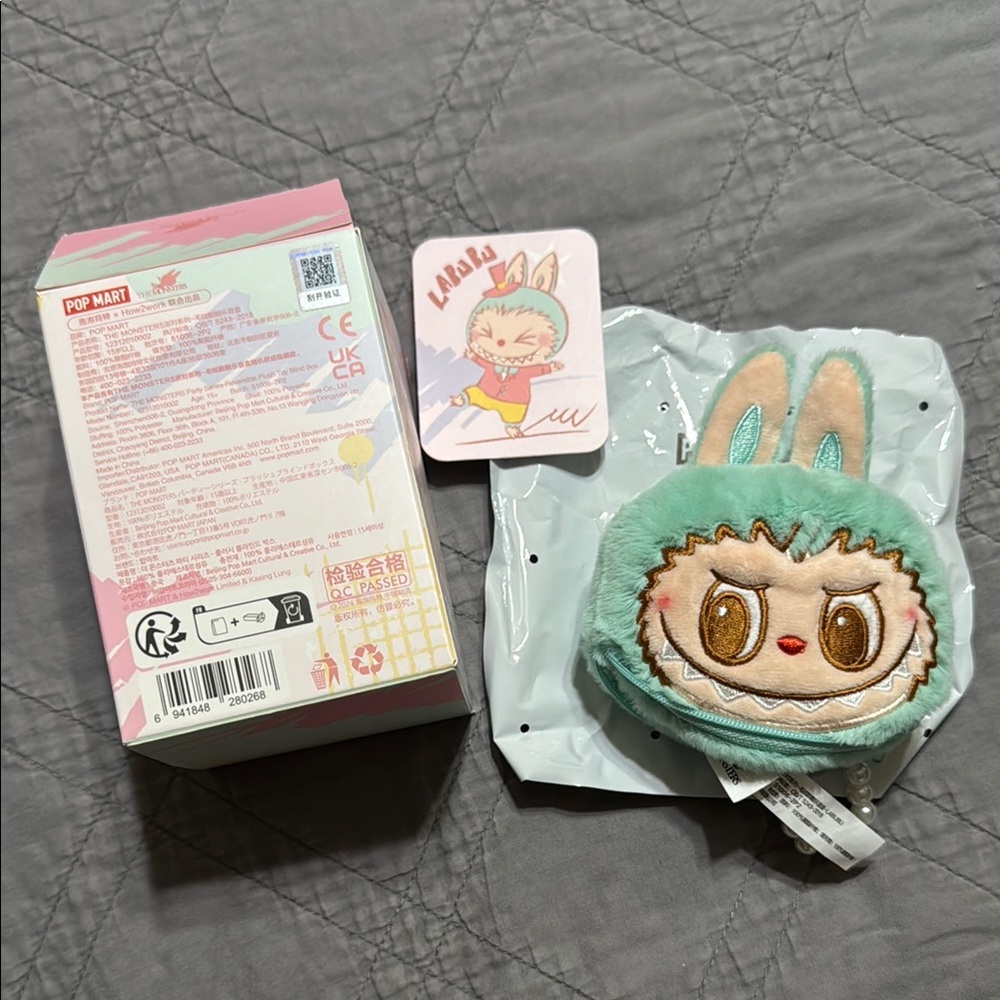 Pop Mart The Monsters Park Reversible Plush Keychain - Mint Pink - Picture 3 of 4